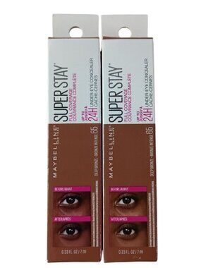 Lot Of 2 Maybelline Super Stay Under Eye Concealer 65 Deep Bronze 0.23fl.oz. New
